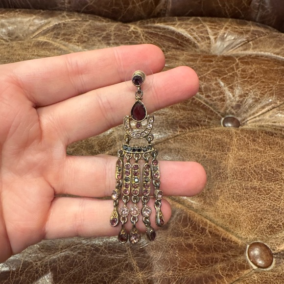 Jewelry - Purple/Gold Chandelier Earring